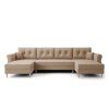 Stylová sedací souprava SILVIANO 300x140 cm béžová do U + 2 polštářky zdarma