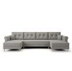 Stylová sedací souprava SILVIANO 300x140 cm šedá do U + 2 polštářky zdarma