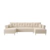 Stylová sedací souprava SILVIANO 300x140 cm krémová do U + 2 polštářky zdarma
