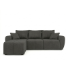 Stylová sedací souprava SEVIO 246x145 cm tmavě šedá do L + 2 polštářky zdarma