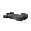 Designová sedací souprava do U SEVIO 311x145 cm tmavě šedá rozkládací