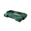 Designová sedací souprava do U SEVIO 311x145 cm lahvově zelená rozkládací