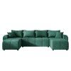 Stylová sedací souprava SEVIO 311x145 cm lahvově zelená do U + 2 polštářky zdarma
