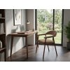 Designová jídelní židle LAGOS D RAVEN ořech tmavě béžová dřevěné nohy