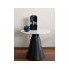Designový stolek HILL Ø 50 cm bílo-černý minimalistický styl