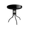 Kulatý zahradní stůl se skleněnou deskou ISLAND BLACK 60 cm, černý moderní design