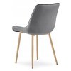 Šedá designová židle BERA sametová do moderního bytu
