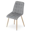 Luxusní světle šedá židle SPLIT VELVET s moderním designem