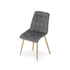 Designová jídelní židle SPLIT VELVET tmavě šedá s elegantním prošíváním