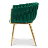 Elegantní sametové křeslo ORION VELVET tmavě modré se zlatými nohami