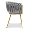 Elegantní jídelní křeslo ORION VELVET šedé se zlatou konstrukcí