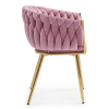 Elegantní sametové křeslo ORION VELVET růžové se zlatou konstrukcí