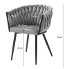 Černé sametové křeslo ORION VELVET se stříbrnými nohami pro elegantní interiér