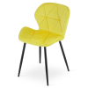 Elegantní jídelní židle MANGO žlutá s černou kovovou konstrukcí