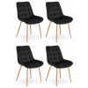 Trendy černá sametová židle BERA pro stylové bydlení