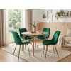 Designová zelená sametová židle BERA do moderního interiéru