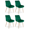 Trendy zelená sametová židle BERA pro stylové bydlení