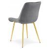 Luxusní šedá sametová židle BERA se zlatými nohami a čalouněním