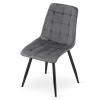 Elegantní jídelní židle SPLIT VELVET tmavě šedá s černou konstrukcí