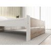 Designová postel IKAROS DOUBLE 90 x 200 cm bílá/dub sonoma s nízkým rámem