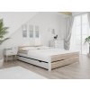 Designová postel IKAROS DOUBLE 120 x 200 cm bílá/dub sonoma s čistými liniemi