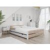 Designová postel IKAROS DOUBLE 160 x 200 cm bílá/dub sonoma do světlého interiéru