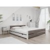 Designová postel IKAROS DOUBLE 180 x 200 cm bílá/dub lanýž do světlého interiéru