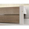 Stylová postel IKAROS DOUBLE 180 x 200 cm, bílá/dub sonoma s jemným dekorem