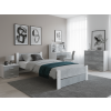Postel IKAROS DOUBLE 90 x 200 cm, beton/bílá