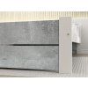 Prostorná postel IKAROS DOUBLE 140 x 200 cm, beton/bílá s pevnou konstrukcí