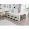 Minimalistická postel IKAROS DOUBLE 80 x 200 cm bílá/dub lanýž do světlé ložnice