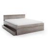 Minimalistická postel ELISA 120 x 200 cm dub lanýž s přírodním dekorem