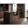 Designová barová židle POZZA VELVET černá se sametovým potahem