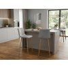 Designová barová židle POZZA VELVET světle šedá se sametovým potahem