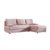 Sedací souprava do L VENORIA SLIM 200x143 cm pudrově růžová + 2 polštářky ZDARMA