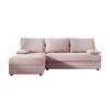 Moderní rozkládací sedací souprava do L VENORIA SLIM 200x143 cm pudrově růžová