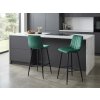 Designová barová židle POZZA VELVET tmavě zelená se sametovým potahem