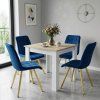 Elegantní jídelní židle CIEZA VELVET se zlatou konstrukcí