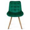 Designová jídelní židle SORIA VELVET zelená s přírodními nohami