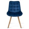 Designová jídelní židle SORIA VELVET modrá s přírodními nohami
