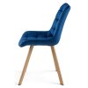 Jídelní židle SORIA VELVET modrá s ergonomicky tvarovaným opěradlem