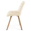 Jídelní židle SORIA VELVET světle béžová s ergonomicky tvarovaným opěradlem