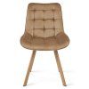 Designová jídelní židle SORIA VELVET hnědá s přírodními nohami