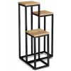 flower stand shelf triple loft black light brown sz52