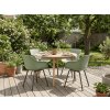 Designová jídelní židle AMAYA RONDO, světle zelená s ergonomickým sedákem pro jídelnu, balkon i venkovní posezení