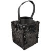 Lucerna s flitry LOFTY GLAM 27 cm černá s elegantním třpytivým designem