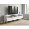 TV stolek s policí a skříňkami DULLUM 200x58cm, bílý