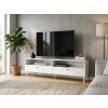 Moderní TV stolek s policí a skříňkami DULLUM 200x58 cm, bílý