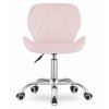 102707 3 set do pracovny zarimo stul 80x40 cm bila kreslo avola velvet svetle ruzove