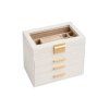 Elegantní šperkovnice ELEGANT CASE 25,1x21,5x15,3 cm z eko kůže, béžová se zásuvkami